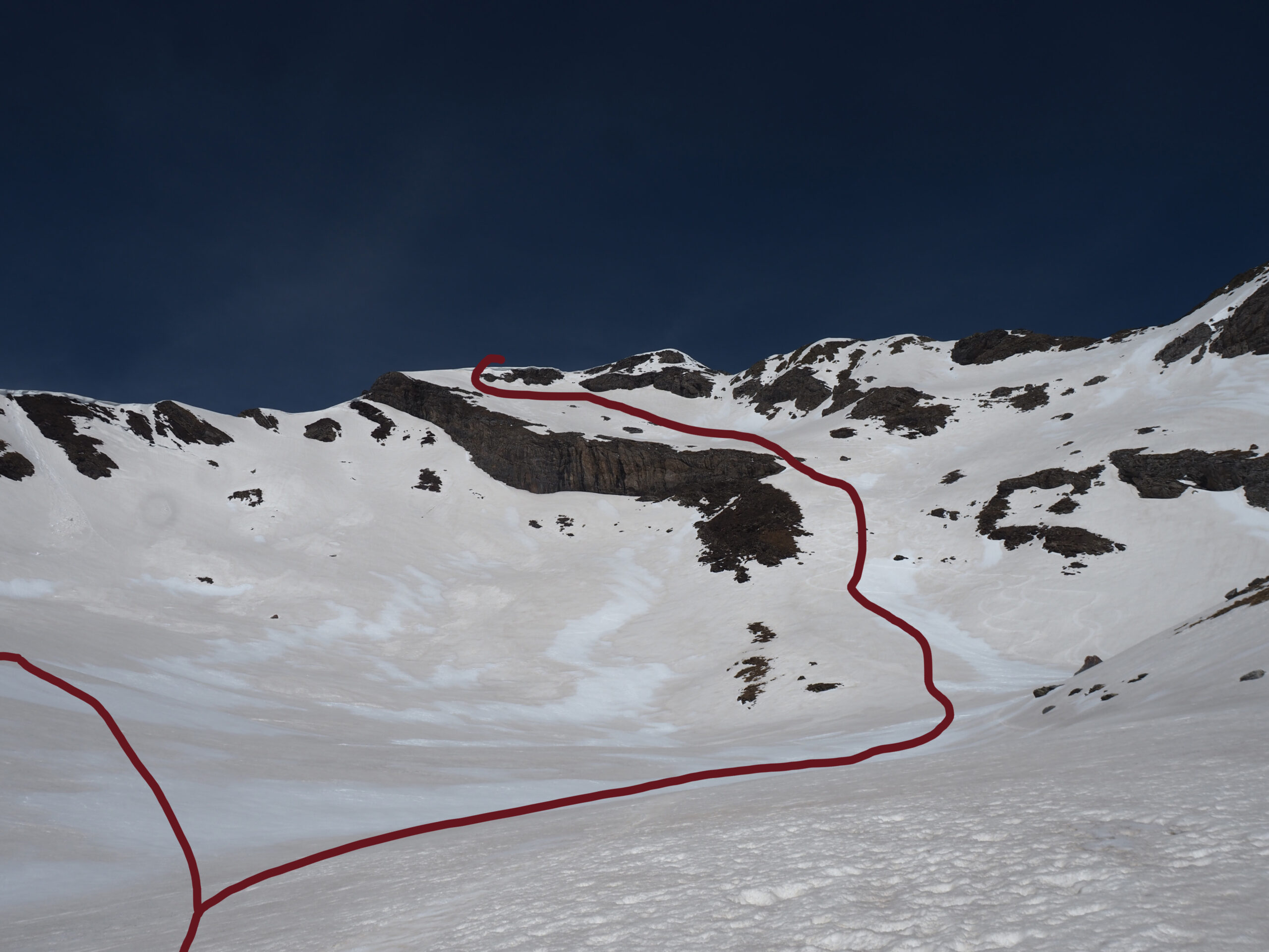 Subida (izquierda) y bajada encima de la ceja